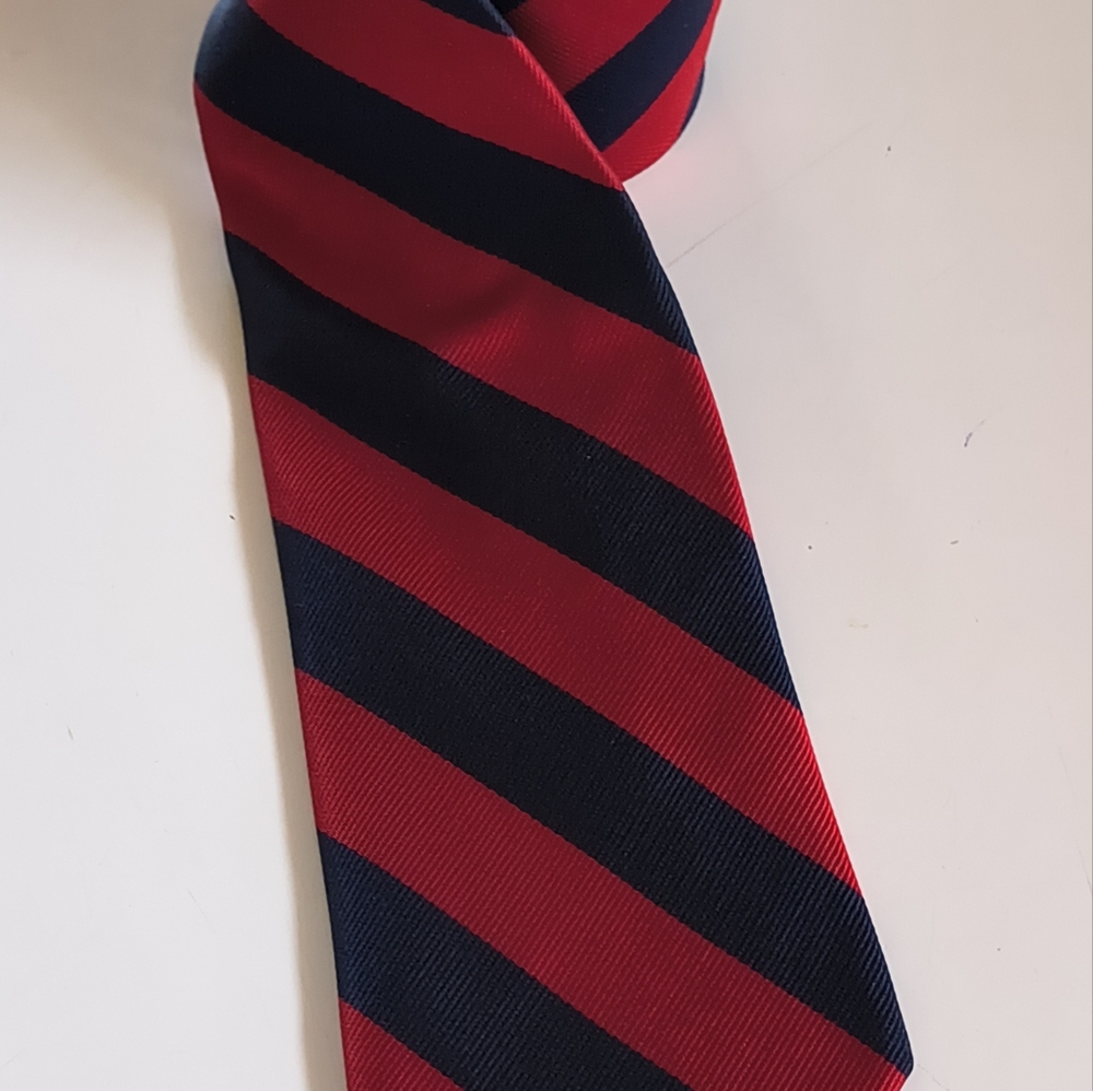 Lands' End Red and Black Striped Tie